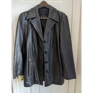 Winlit New York Size M  Jacket 100% Leather Womens Black